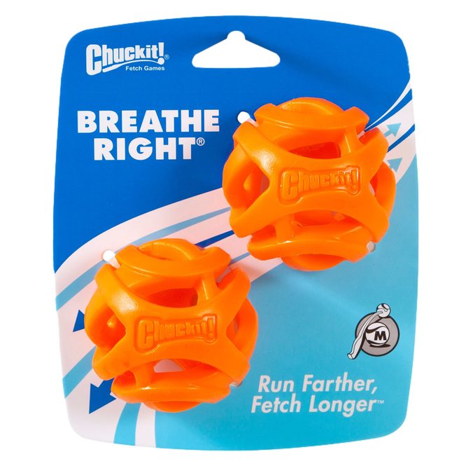 Chuck It Breathe Right Fetch Ball Dog Toy Medium 2 Pack