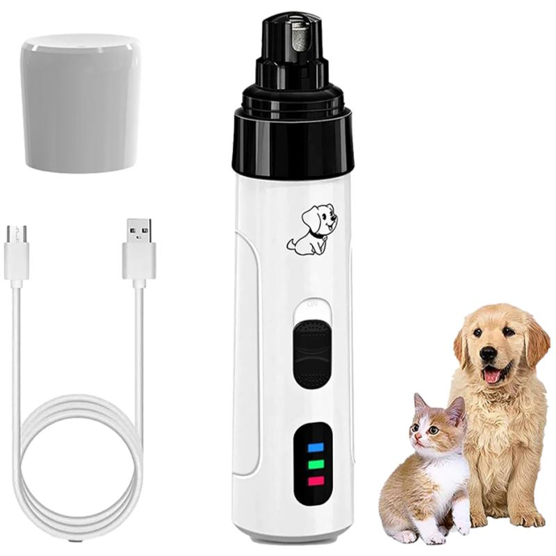Electric Pet Nail Grinder Led Light Usb Rechargeable Cat Dog - Temu
