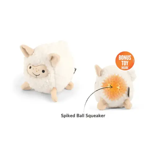 Soft, plush Barnyard Buddies toy for dogs, designed for interactive play, cuddling, and durable fun for pets of all sizes.