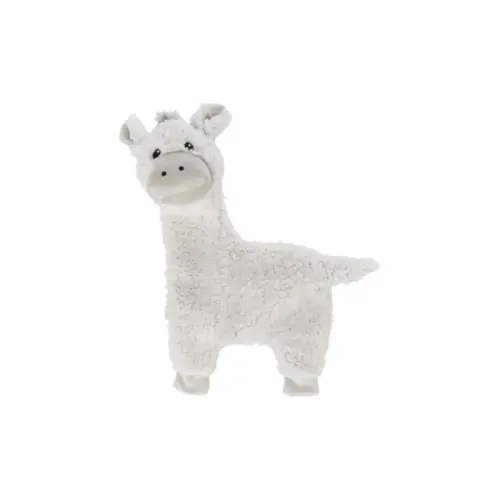 Soft eco friendly donkey plush toy for dogs named Elenor, made from recycled materials, perfect for gentle play, cuddling, and sustainable pet fun.