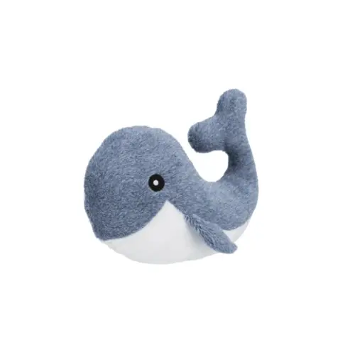 Be Nordic Whale Brunold dog toy made from durable fabric with rope detail; soft yet strong for indoor play, gentle chewing and sustainable fun.